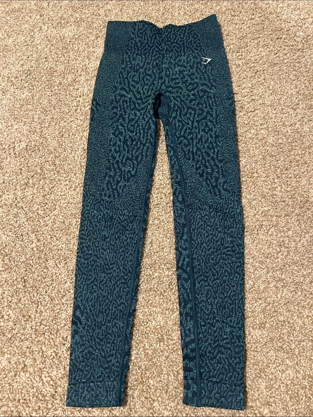 Gymshark Teal Patterned High-Rise Jeggings